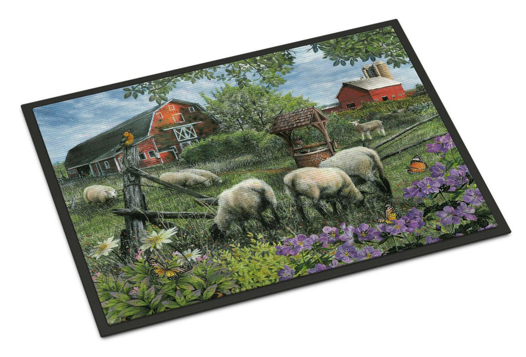 Pleasant Valley Sheep Farm Doormat Indoor Outdoor 24H X 36W Front Door Mat Rugs for Entryway, Non Slip Washable Low Pile,