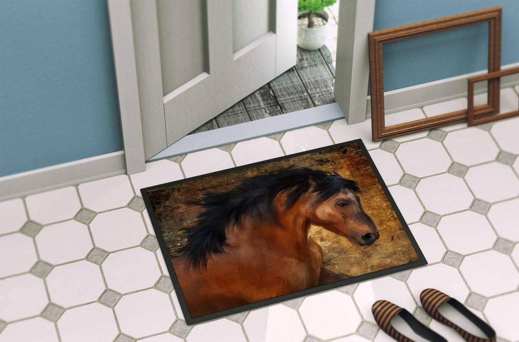 Wild Horse Doormat Indoor Outdoor 24H X 36W Front Door Mat Rugs for Entryway, Non Slip Washable Low Pile,