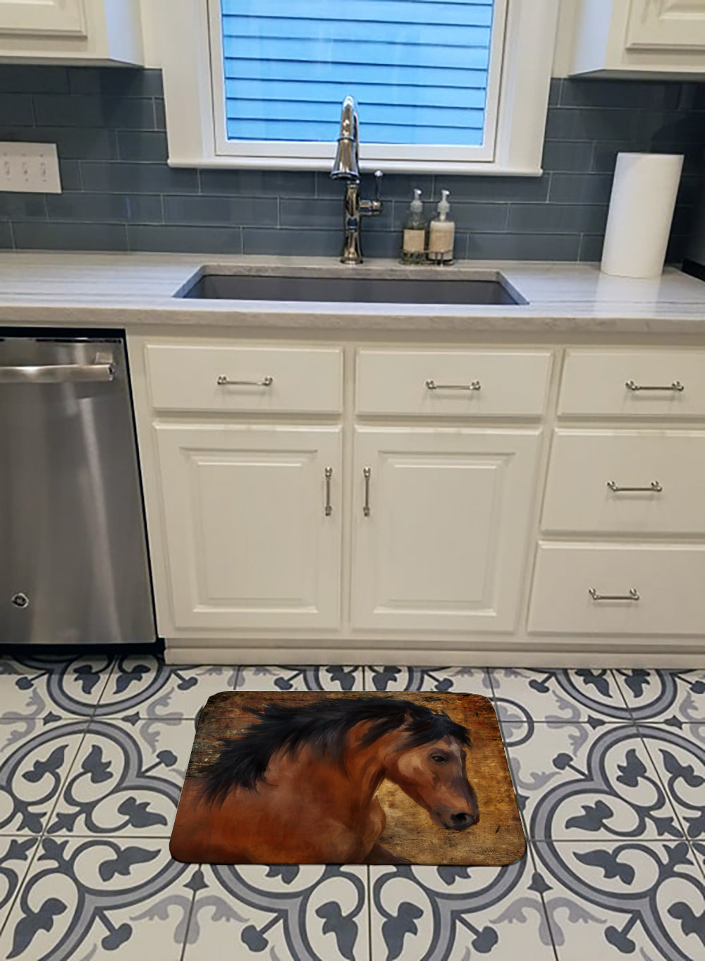 Wild Horse Memory Foam Kitchen Mat Machine Washable Anti-Fatigue Cushion Comfort Bath or Kitchen Rug