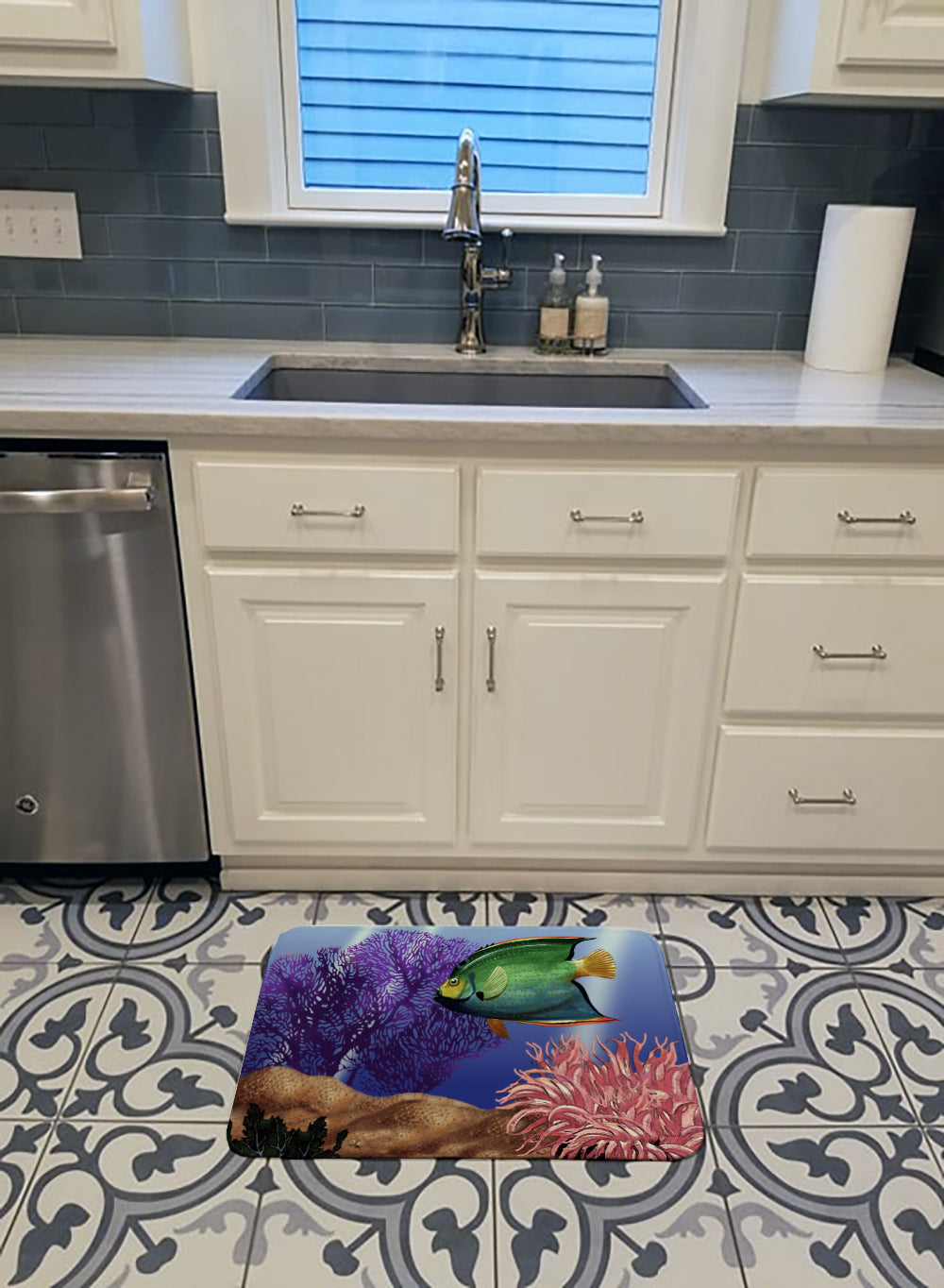 Undersea Fantasy 2 Memory Foam Kitchen Mat Machine Washable Anti-Fatigue Cushion Comfort Bath or Kitchen Rug