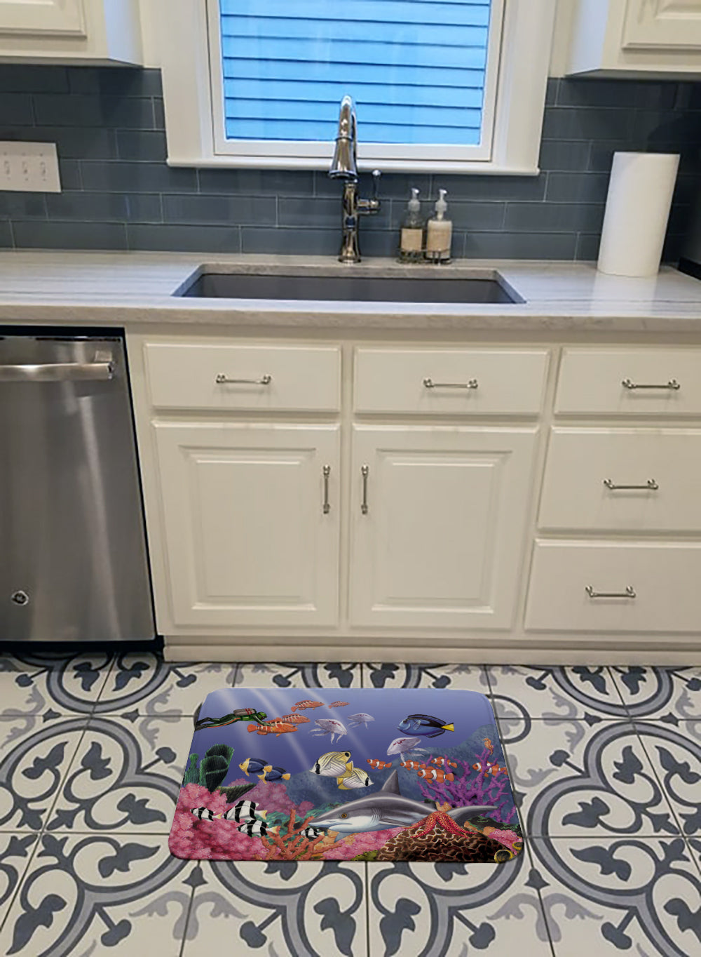 Undersea Fantasy 5 Memory Foam Kitchen Mat Machine Washable Anti-Fatigue Cushion Comfort Bath or Kitchen Rug
