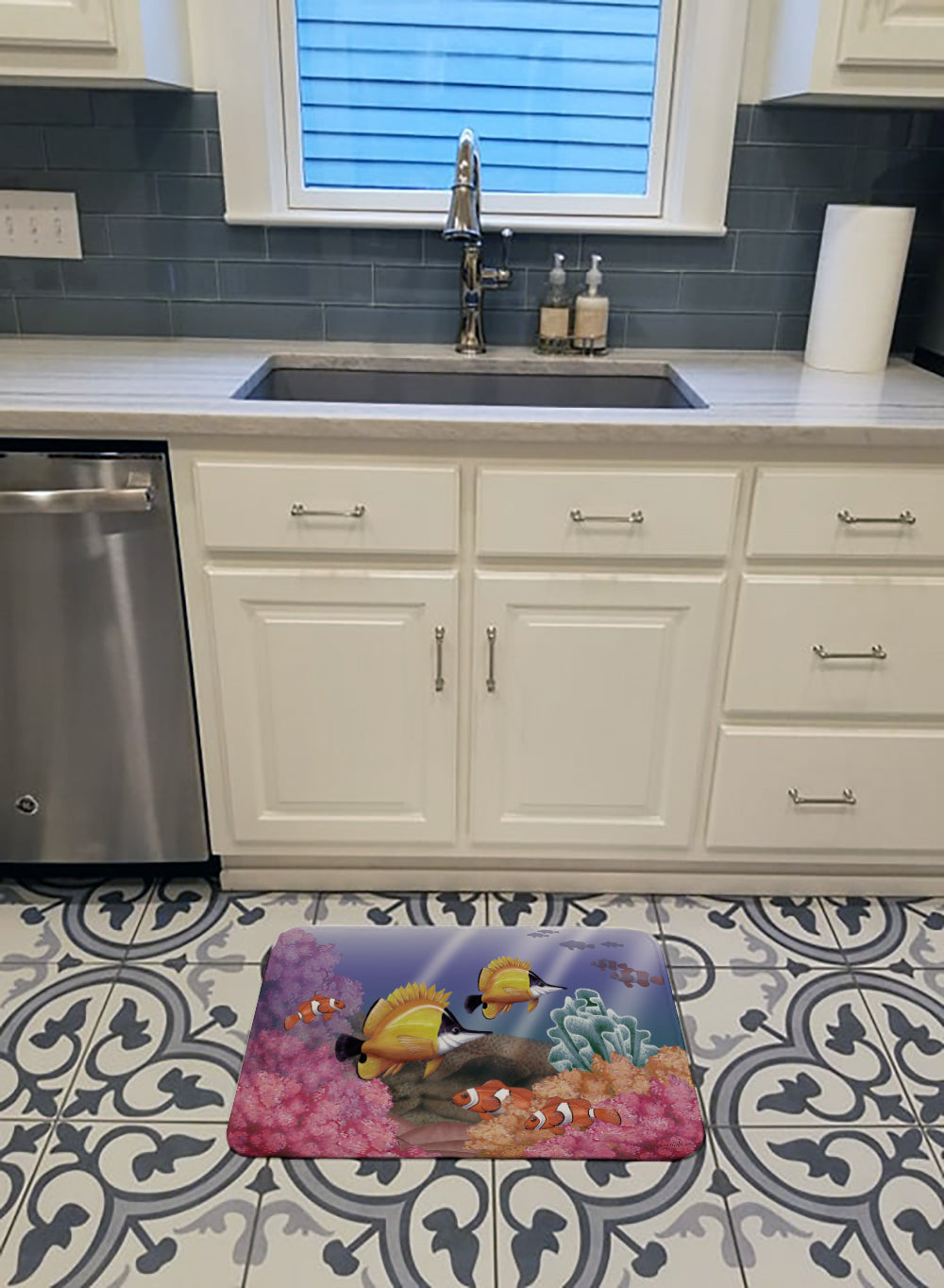 Undersea Fantasy 6 Memory Foam Kitchen Mat Machine Washable Anti-Fatigue Cushion Comfort Bath or Kitchen Rug