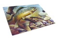 Brook Trout Cutting Board Tempered Glass Kitchen Cutting Surface, Heat Resistant Chopping, Non-Slip Feet, Food Prep & Serving