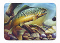 Brook Trout Memory Foam Kitchen Mat Machine Washable Anti-Fatigue Cushion Comfort Bath or Kitchen Rug
