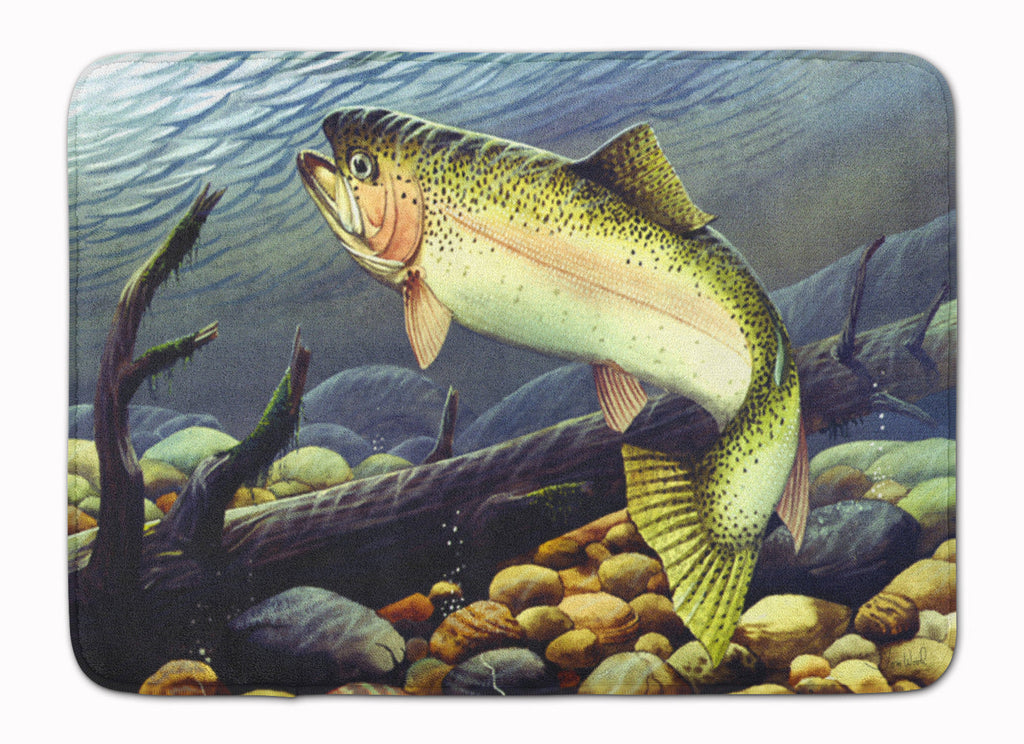 Rainbow Trout Memory Foam Kitchen Mat Machine Washable Anti-Fatigue Cushion Comfort Bath or Kitchen Rug
