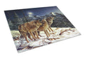 Wolf Wolves Crying at The Moon Cutting Board Tempered Glass Kitchen Cutting Surface, Heat Resistant Chopping, Non-Slip Feet, Food Prep & Serving