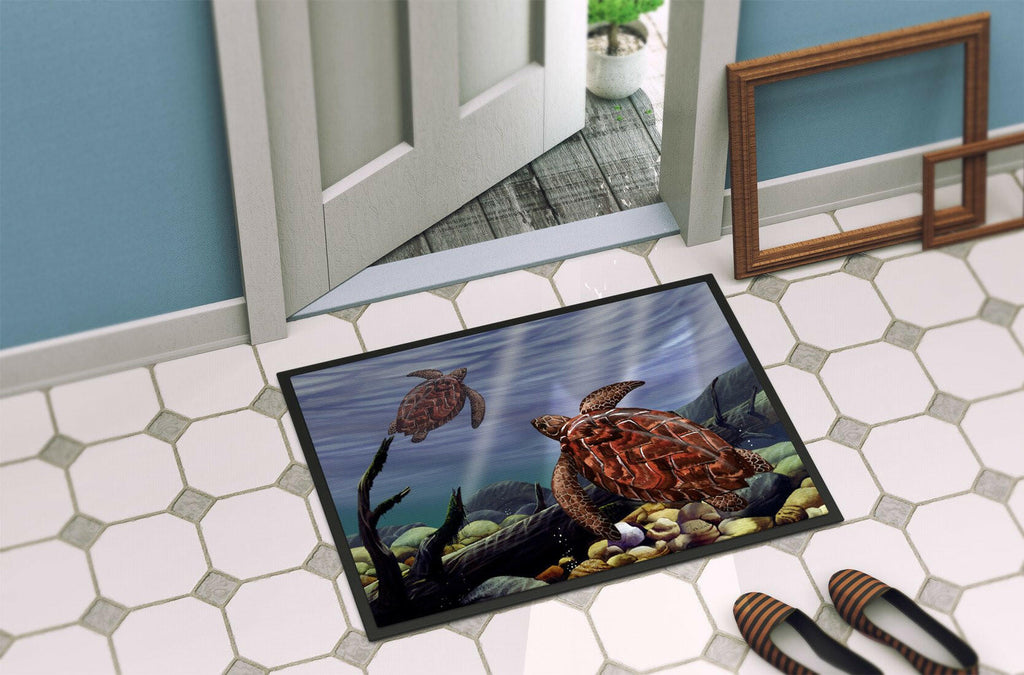 Sea Turtles Doormat Indoor Outdoor 24H X 36W Front Door Mat Rugs for Entryway, Non Slip Washable Low Pile,