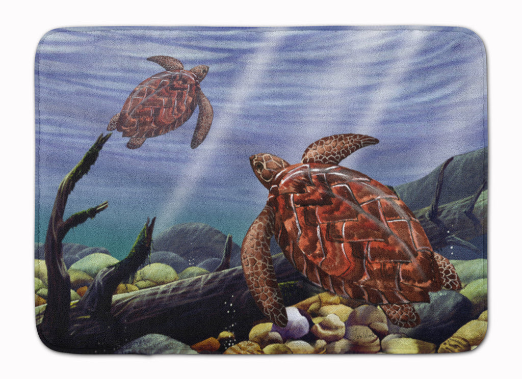 Sea Turtles Memory Foam Kitchen Mat Machine Washable Anti-Fatigue Cushion Comfort Bath or Kitchen Rug
