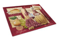 Wine and Cheese Cutting Board Tempered Glass Kitchen Cutting Surface, Heat Resistant Chopping, Non-Slip Feet, Food Prep & Serving