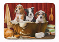 Beagle, Boston Terrier and Jack Russel in the Tub Memory Foam Kitchen Mat Machine Washable Anti-Fatigue Cushion Comfort Bath or Kitchen Rug