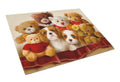 Cavalier Spaniel Friends Forever Cutting Board Tempered Glass Kitchen Cutting Surface, Heat Resistant Chopping, Non-Slip Feet, Food Prep & Serving