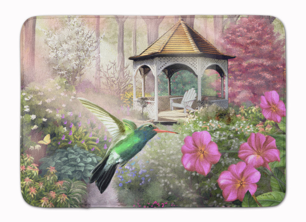 Garden Gazebo Hummingbird Memory Foam Kitchen Mat Machine Washable Anti-Fatigue Cushion Comfort Bath or Kitchen Rug