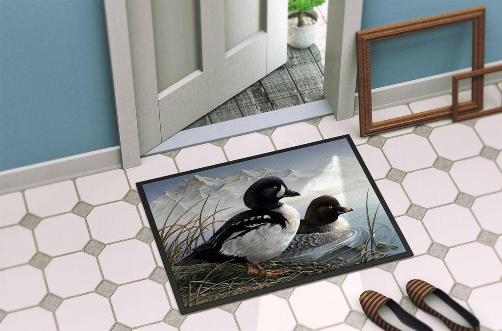 Goldeneye Ducks in the Water Doormat Indoor Outdoor 24H X 36W Front Door Mat Rugs for Entryway, Non Slip Washable Low Pile,