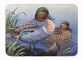 Green Teal Ducks in the Water Memory Foam Kitchen Mat Machine Washable Anti-Fatigue Cushion Comfort Bath or Kitchen Rug