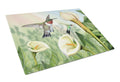 Lily and the Hummingbirds Cutting Board Tempered Glass Kitchen Cutting Surface, Heat Resistant Chopping, Non-Slip Feet, Food Prep & Serving