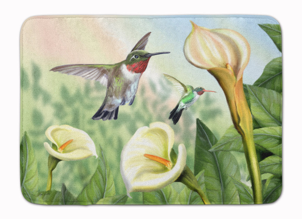 Lily and the Hummingbirds Memory Foam Kitchen Mat Machine Washable Anti-Fatigue Cushion Comfort Bath or Kitchen Rug