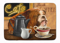 English Bulldog Morning Coffee Memory Foam Kitchen Mat Machine Washable Anti-Fatigue Cushion Comfort Bath or Kitchen Rug