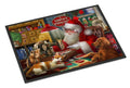 Santa's Workshop, Golden Retriever and Cats Doormat Indoor Outdoor 24H X 36W Front Door Mat Rugs for Entryway, Non Slip Washable Low Pile,