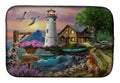 Logan's Pointe Lighthouse Golden Retriever Dish Drying Mat Absorbent Dish Drying Mat Pad for Kitchen Counter Dish Drainer Mat for Countertop, 14 x 21", Multicolor