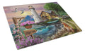 Logan's Pointe Lighthouse Golden Retriever Cutting Board Tempered Glass Kitchen Cutting Surface, Heat Resistant Chopping, Non-Slip Feet, Food Prep & Serving