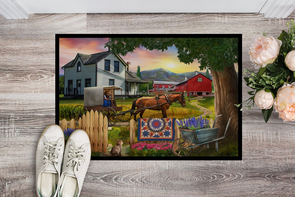 Headed Home for Dinner Farm Doormat Indoor Outdoor 24H X 36W Front Door Mat Rugs for Entryway, Non Slip Washable Low Pile,