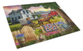 Headed Home for Dinner Farm Cutting Board Tempered Glass Kitchen Cutting Surface, Heat Resistant Chopping, Non-Slip Feet, Food Prep & Serving