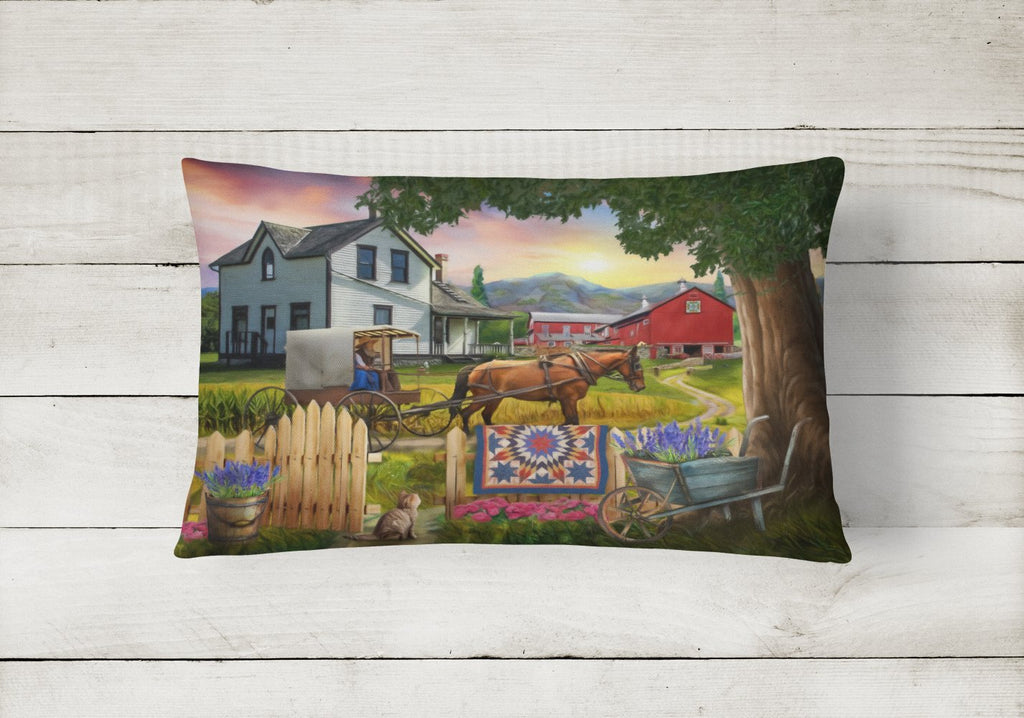 Headed Home for Dinner Farm Decorative Throw Pillow 12x16 Indoor Outdoor Accent Cushion, Fabric Cover with Insert for Sofa, Bed, Porch & Living Room