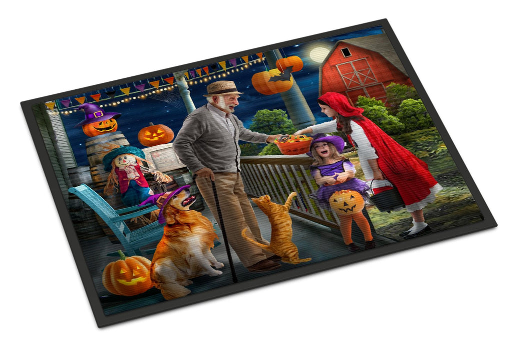 Halloween at Grandpa's Golden Retriever Doormat Indoor Outdoor 24H X 36W Front Door Mat Rugs for Entryway, Non Slip Washable Low Pile,