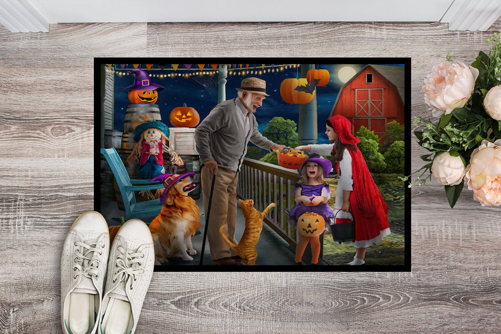 Halloween at Grandpa's Golden Retriever Doormat Indoor Outdoor 24H X 36W Front Door Mat Rugs for Entryway, Non Slip Washable Low Pile,