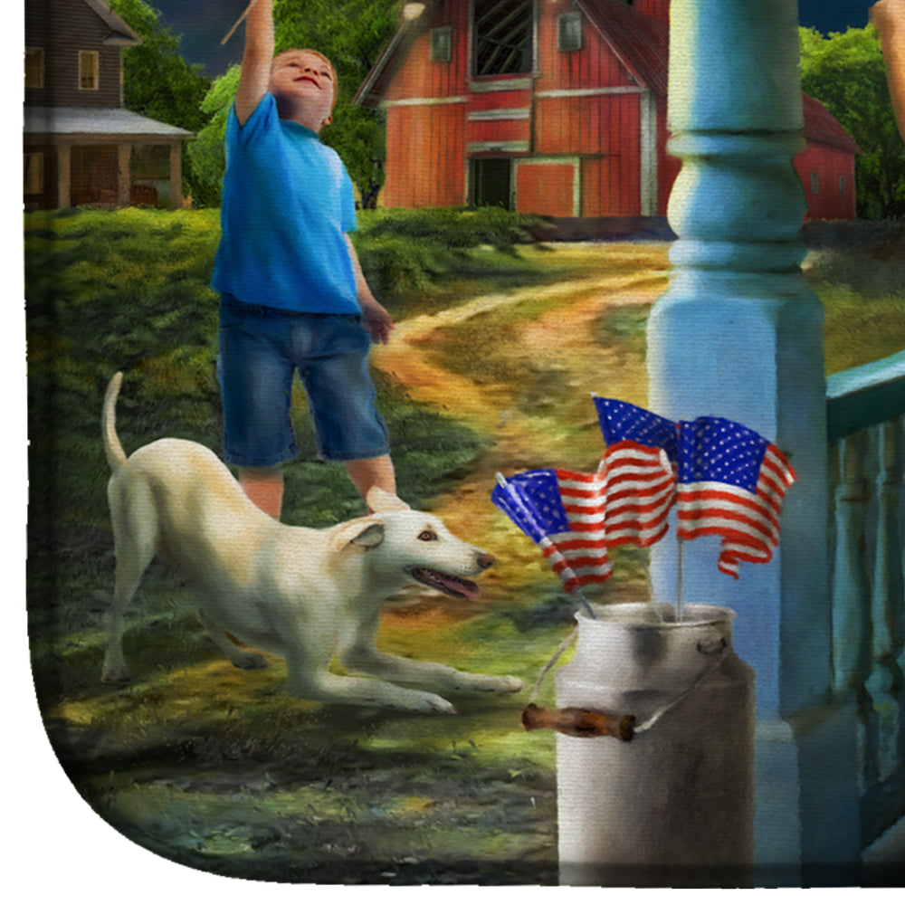 4th of July at Grandpa's USA Dish Drying Mat Absorbent Dish Drying Mat Pad for Kitchen Counter Dish Drainer Mat for Countertop, 14 x 21", Multicolor