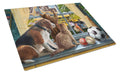 Beagle, Cats Back to School Cutting Board Tempered Glass Kitchen Cutting Surface, Heat Resistant Chopping, Non-Slip Feet, Food Prep & Serving