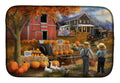 Fall Amish Pumpkin Stand Dish Drying Mat Absorbent Dish Drying Mat Pad for Kitchen Counter Dish Drainer Mat for Countertop, 14 x 21", Multicolor