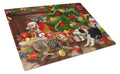 Holiday A Little Christmas Fun Yellow Lab Cutting Board Tempered Glass Kitchen Cutting Surface, Heat Resistant Chopping, Non-Slip Feet, Food Prep & Serving