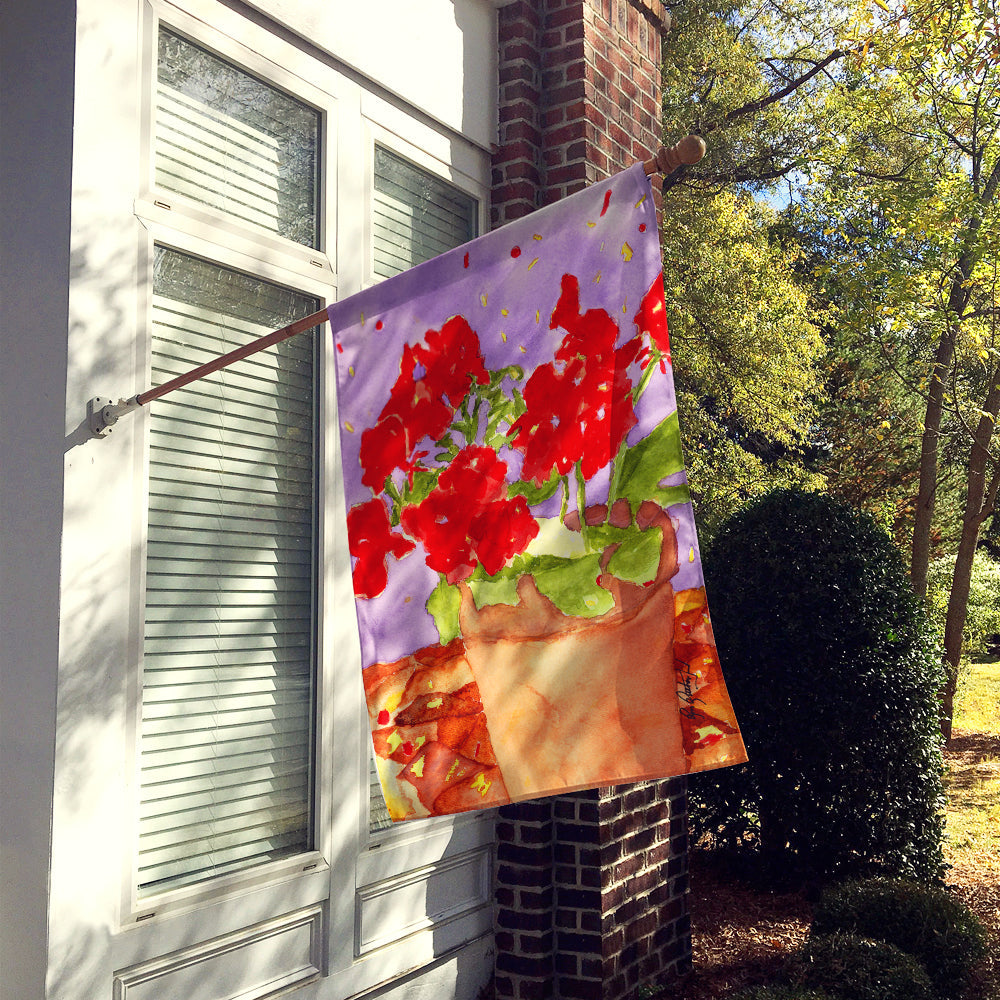 Flower - Geranium House Flag 28x40 Porch Sleeve Pole Decorative Outside Yard Banner Artwork Wall Hanging, Polyester