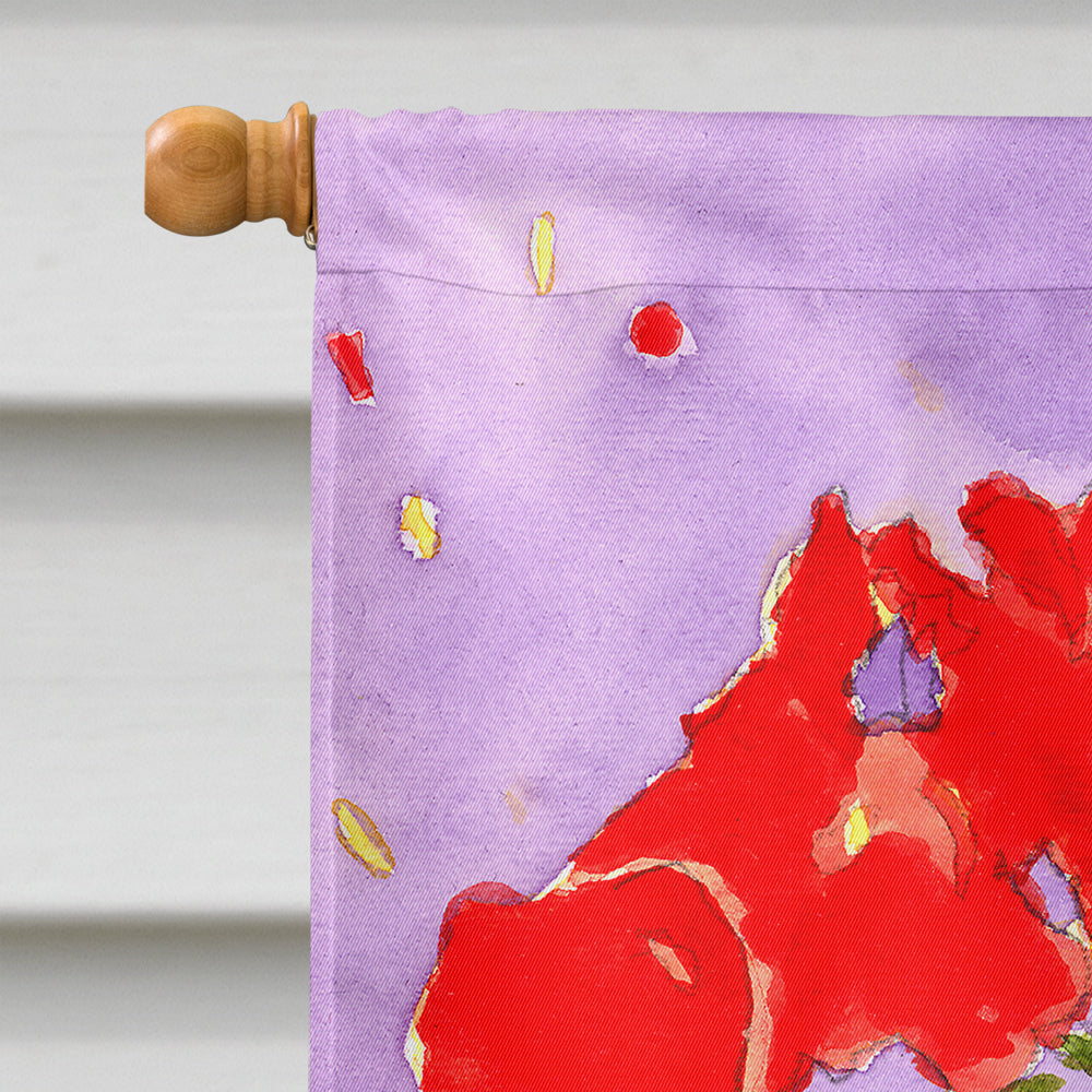 Flower - Geranium House Flag 28x40 Porch Sleeve Pole Decorative Outside Yard Banner Artwork Wall Hanging, Polyester