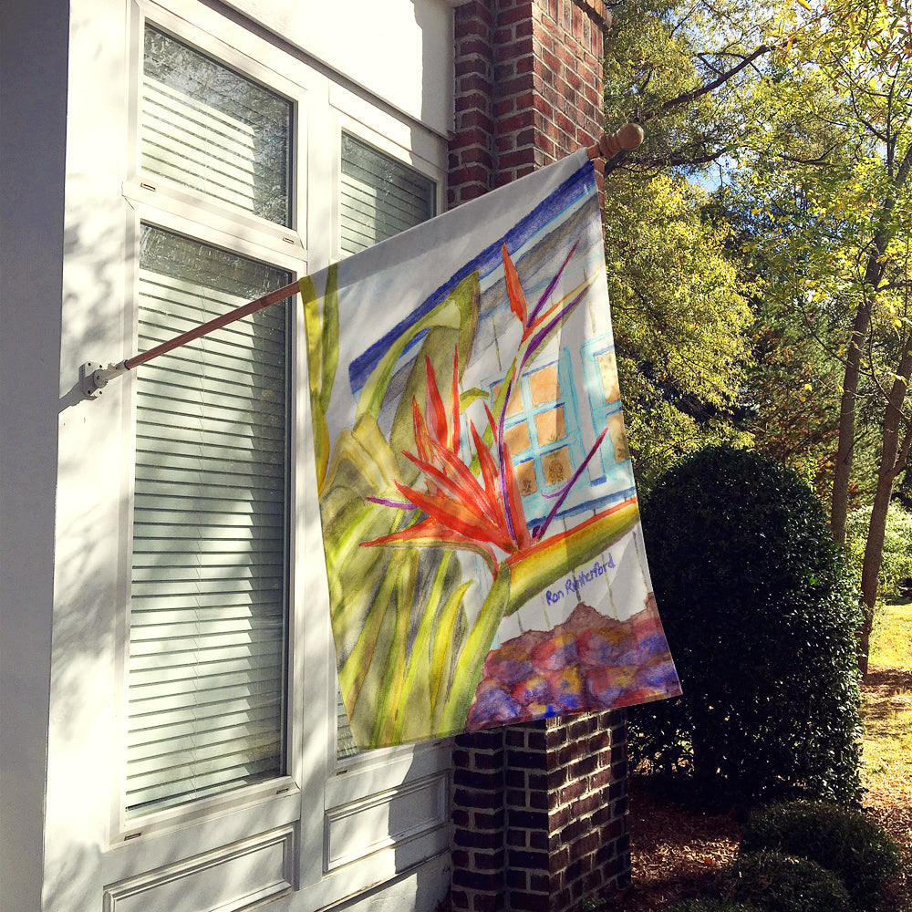 Flower - Bird of Paradise House Flag 28x40 Porch Sleeve Pole Decorative Outside Yard Banner Artwork Wall Hanging, Polyester