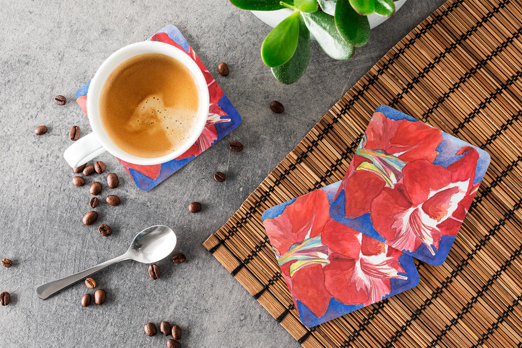 Foam Coasters Set of 4 Cup Coasters for Indoor Outdoor, Tabletop Protection, Anti Slip, Mouse pad Material