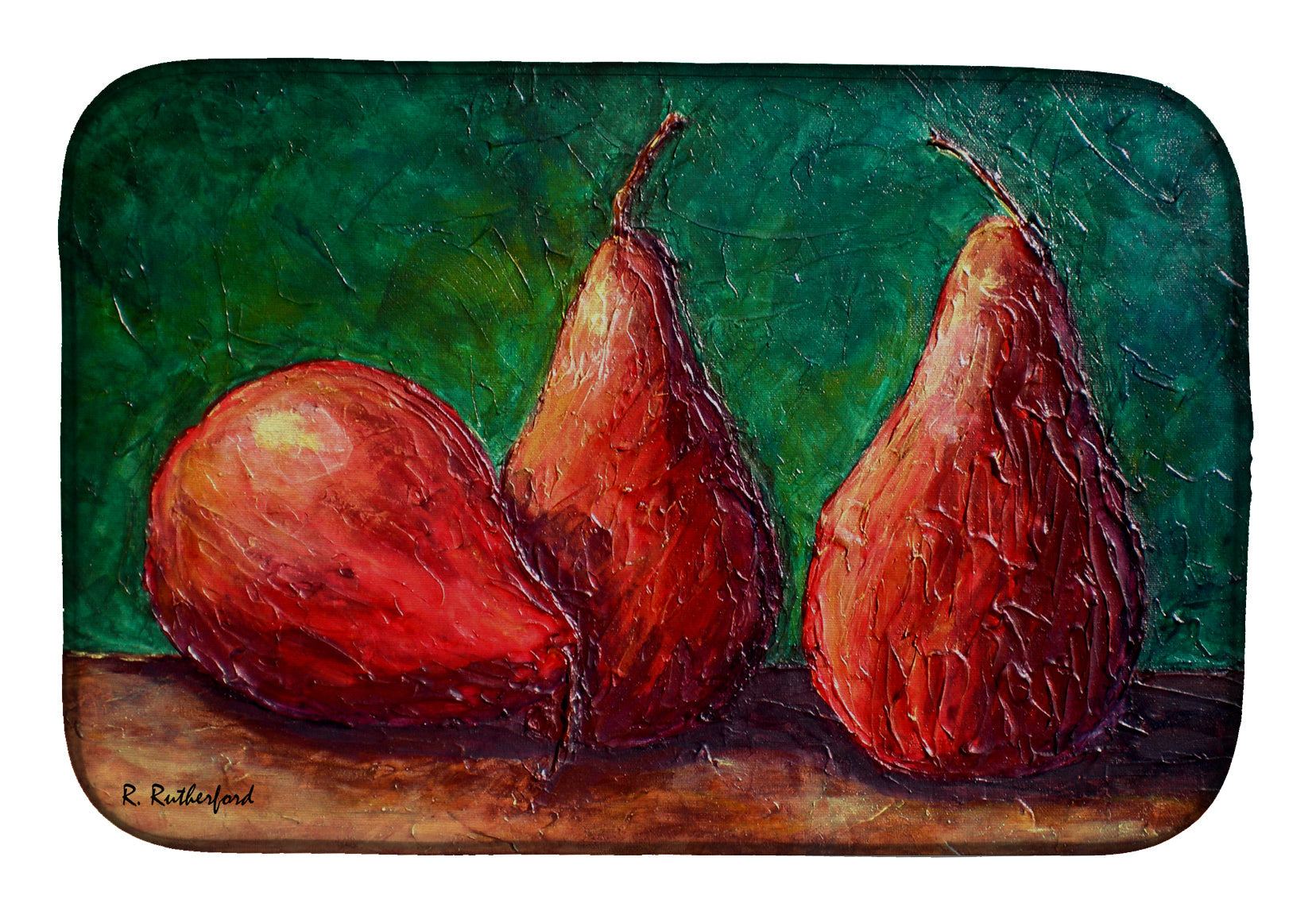 Pears Dish Drying Mat Absorbent Dish Drying Mat Pad for Kitchen Counter Dish Drainer Mat for Countertop, 14 x 21", Multicolor
