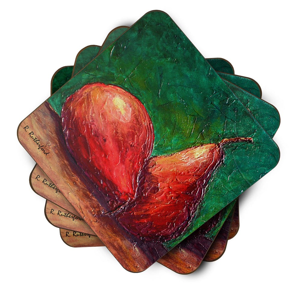 Pears Foam Coasters Set of 4 Cup Coasters for Indoor Outdoor, Tabletop Protection, Anti Slip, Mouse pad Material