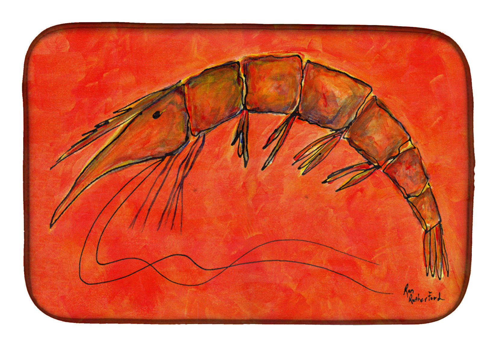 Shrimp Dish Drying Mat Absorbent Dish Drying Mat Pad for Kitchen Counter Dish Drainer Mat for Countertop, 14 x 21", Multicolor