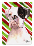 White Boxer Cooper  House Flag 28x40 Porch Sleeve Pole Decorative Outside Yard Banner Artwork Wall Hanging, Polyester