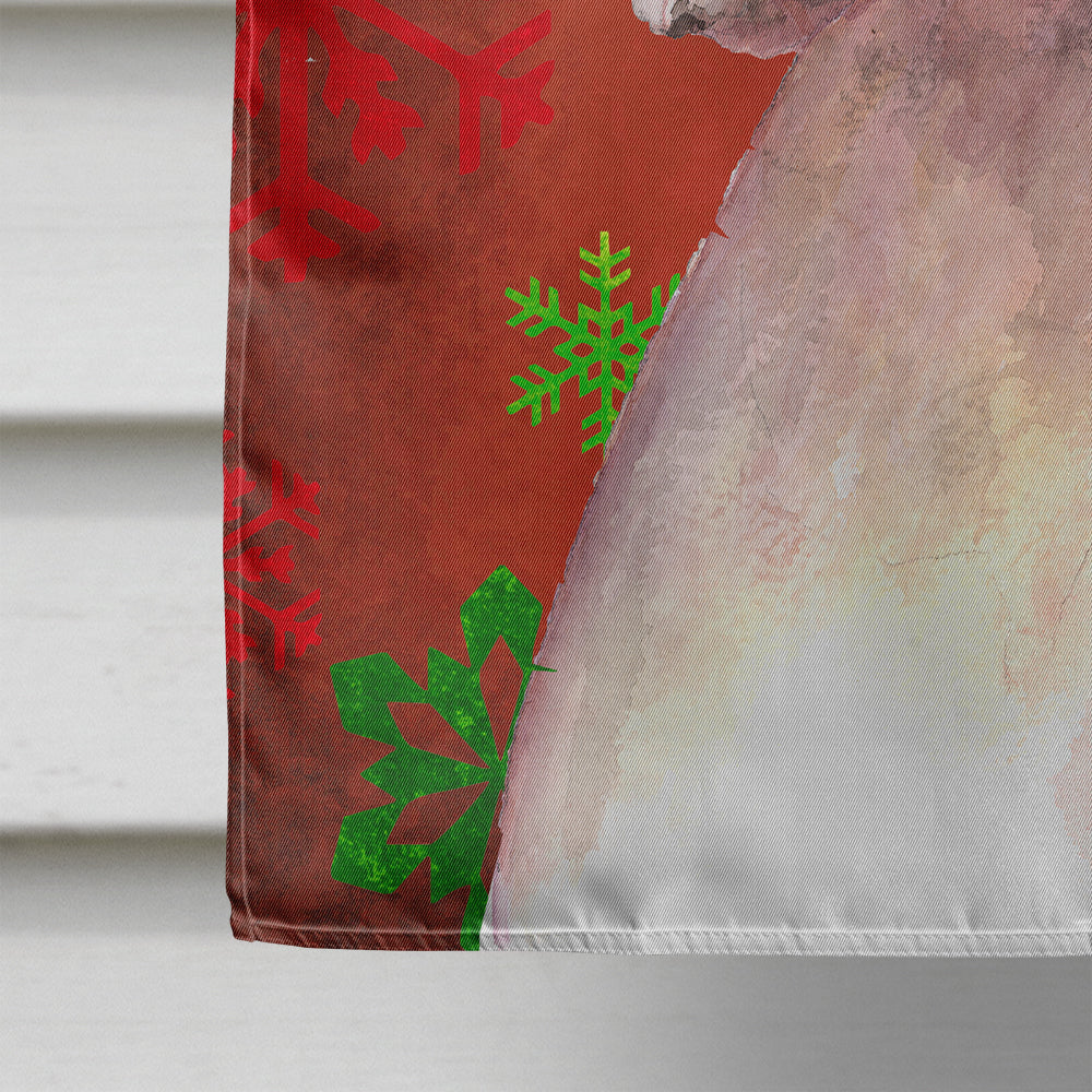 White Boxer Cooper Winter Snowflakes House Flag 28x40 Porch Sleeve Pole Decorative Outside Yard Banner Artwork Wall Hanging, Polyester