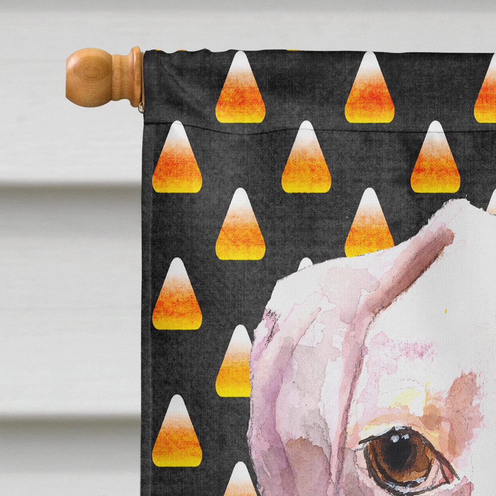 White Boxer Cooper Candy Corn House Flag 28x40 Porch Sleeve Pole Decorative Outside Yard Banner Artwork Wall Hanging, Polyester
