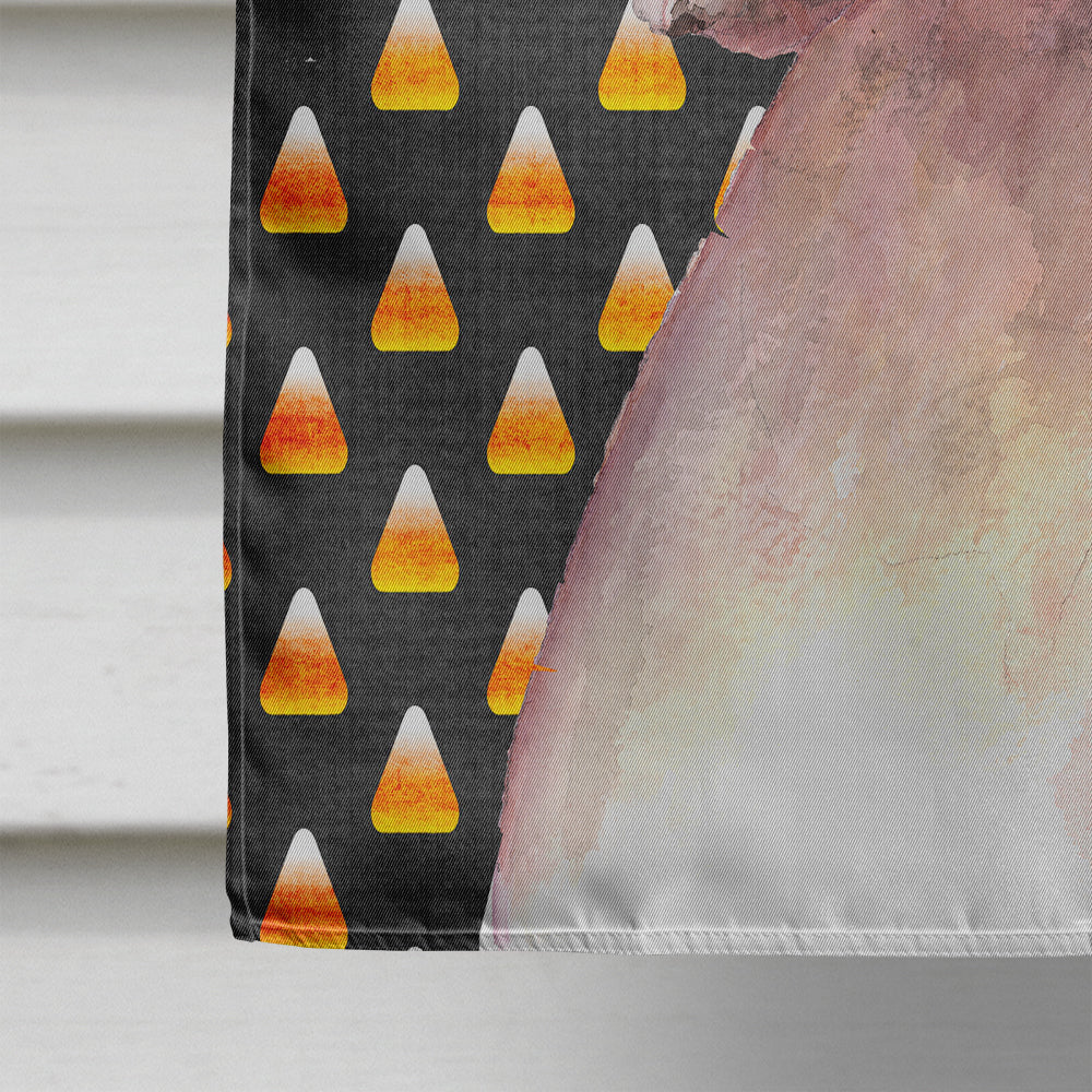 White Boxer Cooper Candy Corn House Flag 28x40 Porch Sleeve Pole Decorative Outside Yard Banner Artwork Wall Hanging, Polyester