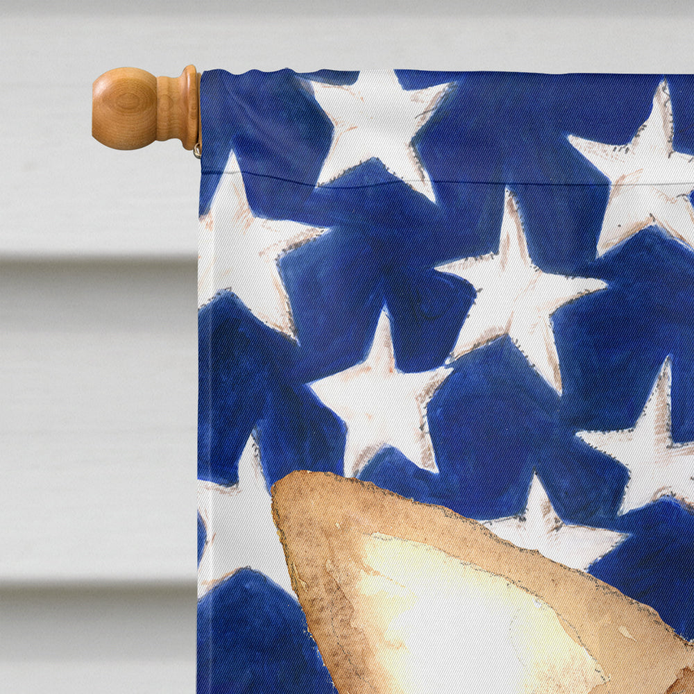 USA American Flag with Chihuahua House Flag 28x40 Porch Sleeve Pole Decorative Outside Yard Banner Artwork Wall Hanging, Polyester