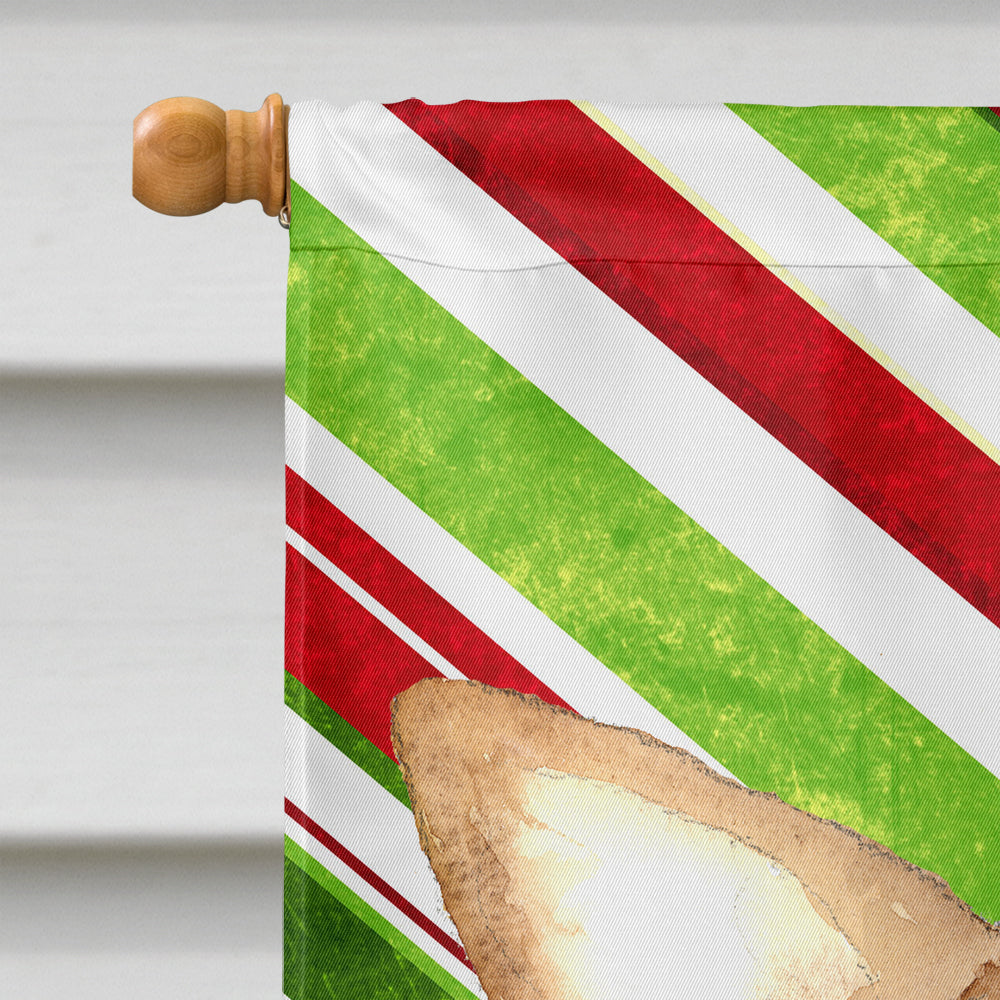 Chihuahua Candy Cane Christmas House Flag 28x40 Porch Sleeve Pole Decorative Outside Yard Banner Artwork Wall Hanging, Polyester