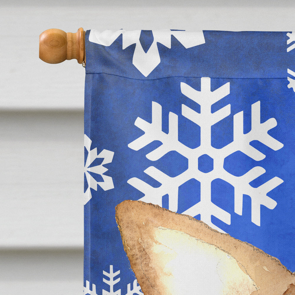Chihuahua Winter Snowflakes House Flag 28x40 Porch Sleeve Pole Decorative Outside Yard Banner Artwork Wall Hanging, Polyester
