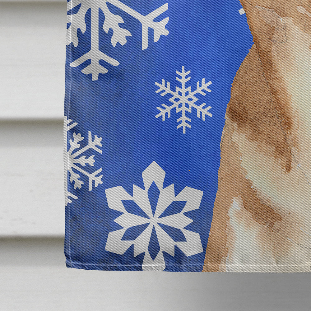 Chihuahua Winter Snowflakes House Flag 28x40 Porch Sleeve Pole Decorative Outside Yard Banner Artwork Wall Hanging, Polyester