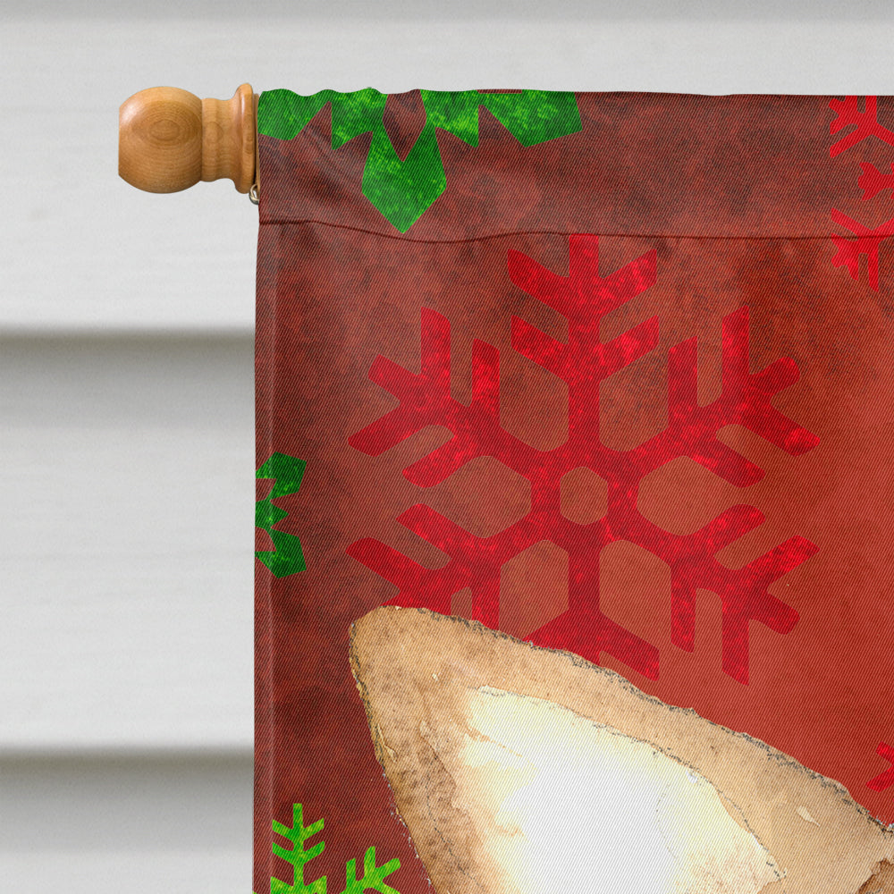 Chihuahua Red Snowflakes House Flag 28x40 Porch Sleeve Pole Decorative Outside Yard Banner Artwork Wall Hanging, Polyester
