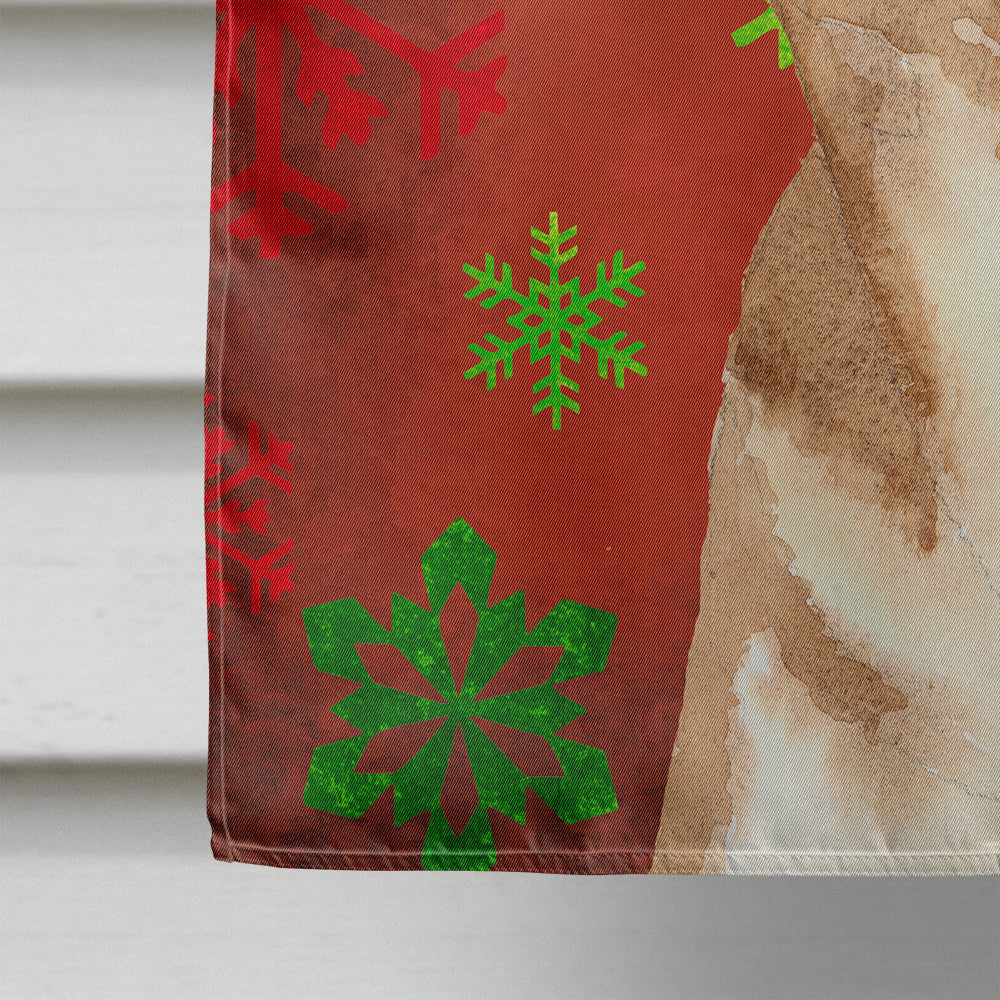Chihuahua Red Snowflakes House Flag 28x40 Porch Sleeve Pole Decorative Outside Yard Banner Artwork Wall Hanging, Polyester